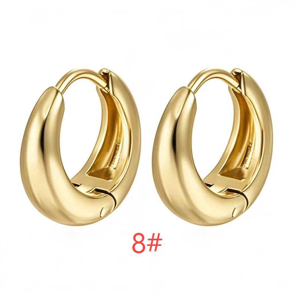 Simple Trendy Versatile Titanium Steel Earrings