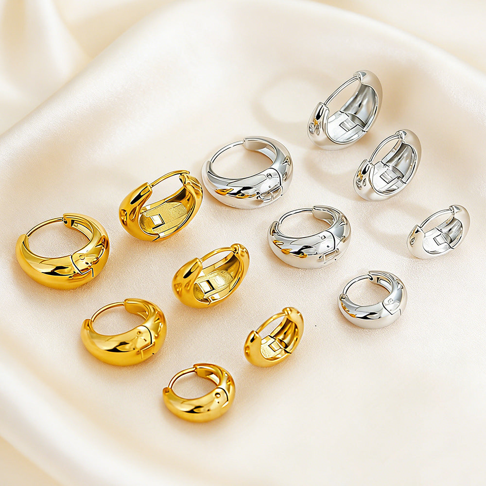 Simple Trendy Versatile Titanium Steel Earrings