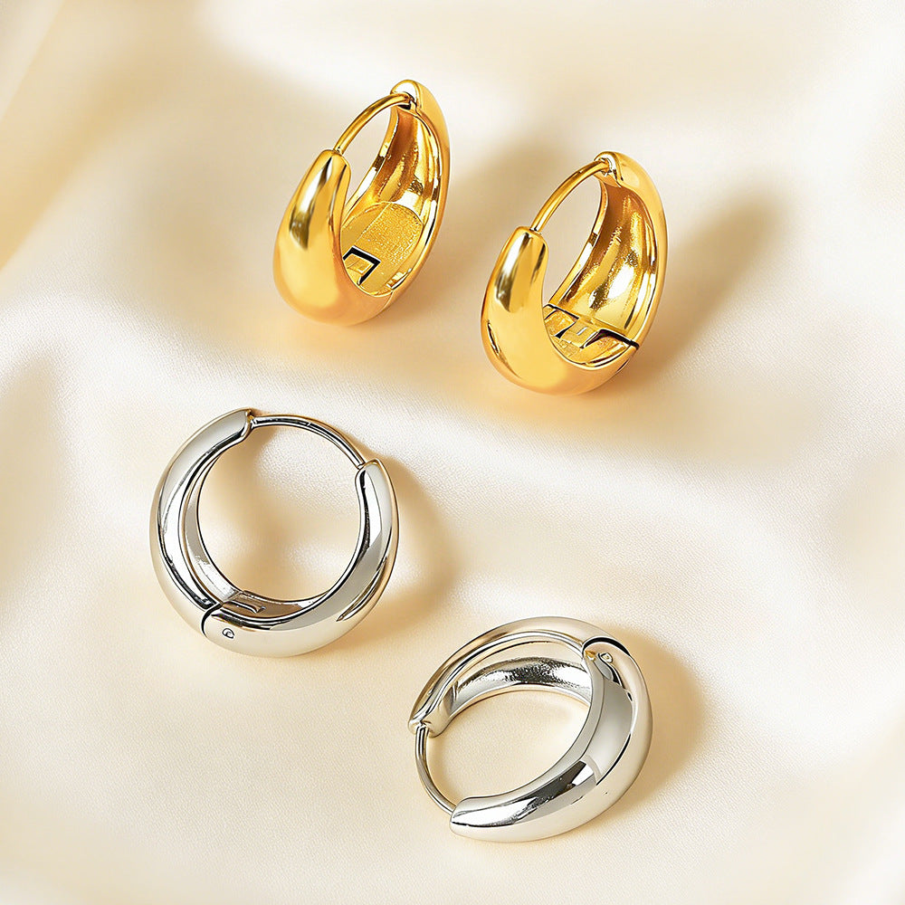 Simple Trendy Versatile Titanium Steel Earrings