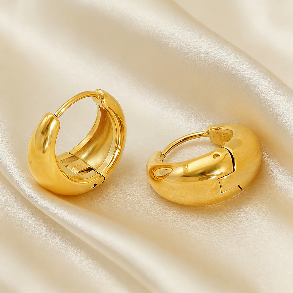 Simple Trendy Versatile Titanium Steel Earrings